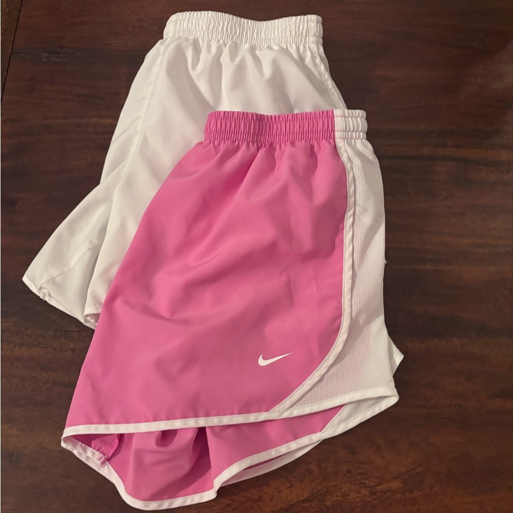 Nike White and pink Dri-FIT Shorts